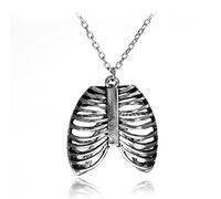 Retro Classic Hollow Ribs Bones Punk Skull Pendant Body Thoracic Anatomy Necklace Pendant Personality Jewelry Gift