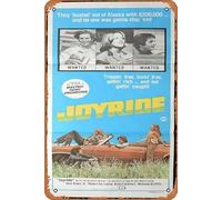 Retro Classic JOYRIDE Original Daybill Movie Poster Melanie Griffith Desi Arnaz Tin Sign Metal Movie Poster Plate Painted Modern Wall Decoration Vintage Film TV Metal Tin Signs for Gift Karaoke Man