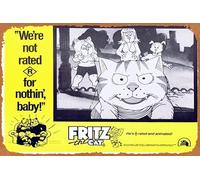 Retro Classic Old Movie FRITZ THE CAT 1972 Ralph Bakshi ANIMATION Lobby Card 3 Vintage Metal Tin Sign TV Film Poster Gift Karaoke Bar Pub Club Decorative Wall Plates Man Cave Home Decor 8x12 Inches