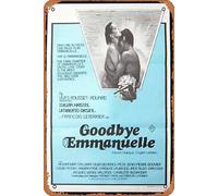 Retro Classic Old Movie GOODBYE EMMANUELLE Original Daybill Movie Poster Sylvia Kristel Sexploitation Vintage Metal Tin Sign TV Film Poster Gift Karaoke Bar Pub Club Decorative Wall Plates Man Cave