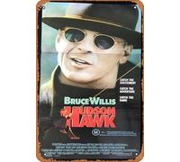 Retro Classic Old Movie HUDSON HAWK Original Daybill Movie poster Bruce Willis Andie MacDowell Vintage Metal Tin Sign TV Film Poster Gift Karaoke Bar Pub Club Decorative Wall Plates Man Cave Home