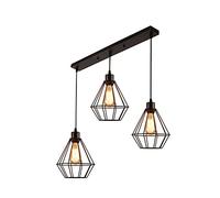 Retro Classic Rustic Wrought Iron Chandelier Creative Black Finish Hanging Lamps Fixtures Vintage Industrial Pendant Lantern Farmhouse Country Restaurant Cafe Bar Cage Droplig It's so