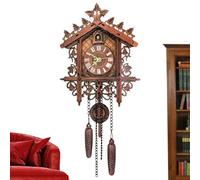 Retro Clock Wall - Decor Vintage Clock, Hourly Chimes Wooden Battery-Operated Decorative, Classic Walnut Ticker | Rustic Farmhouse Interior Aesthetic Hanging Time Keeper Unit For Living Room