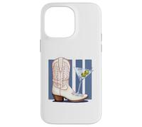 Retro Coastal Cowgirl Boot Martini Olive Cocktail Women Case for iPhone 14 Pro Max
