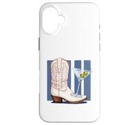 Retro Coastal Cowgirl Boot Martini Olive Cocktail Women Case for iPhone 16 Plus