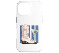 Retro Coastal Cowgirl Boot Martini Olive Cocktail Women Case for iPhone 16 Pro