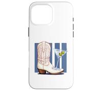 Retro Coastal Cowgirl Boot Martini Olive Cocktail Women Case for iPhone 16 Pro Max