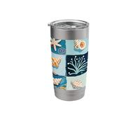 Retro Coastal Shells Sea in Summer Preppy Seashells Starfish Stainless Steel Insulated Tumbler