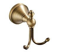 Retro Coat Towel Hook - Brass Double Hanger, Wall Mounted Organizer, Bathroom Hardware Accessory, Floating Hook Rack With Sturdy Build | Brass Double For Towel Coat Hat Bathroom Kitchen Home Entryway