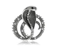 Retro Cobra Brooch With Domineering Personality And Diamond Embellishment, Twelve Zodiac Snake Animal Brooch,silver