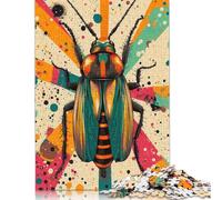 Retro Cockroach Art Artistic Cockroach in Abstract Style Puzzles 500 Pieces for Teenagers Gifts Wooden Puzzle Adult Jigsaw Puzzle Puzzling for Gift 500pcs (52x38cm)