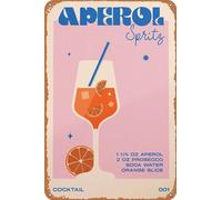 Retro Cocktail Aperol Spritz Metal Sign Wall Art Pub Bar Home Decor Tin Signs Print 8inch*12inch