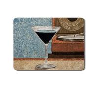 Retro Cocktail Dish Drying Mats For Kitchen Counter, Vintage Art Absorbent Rubber Dish Drainer Rack Mat, Classic PU Leather Drying Pad For Kitchen Counter Bar Protector 18x24 Inch