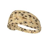 Retro Coconut Tree Print Workout Headbands for Women - Non-Slip Stretchy Sweat Head Bands for Women Hair, Moisture Wicking Sweatband for Sports Running Tennis Athletic Gym Yoga