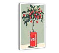 Retro Coke Poster, Kitchen, Coca Cola Art Canvas Poster Wall Art Decor Print Picture Paintings for Living Room Bedroom Decoration 20x30inch(50x75cm)