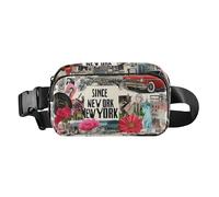 Retro Collage Style Unique Trendy Business Women Multipurpose Shoulder Bag with Adjustable Strap for Travel Running Hiking Bolsa para hombre de cintura Unique, Unique retro collage style, Modern