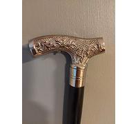 Retro Collections Branch Handle Classic Style Black Wooden Walking stick Brass With NICKLE finish