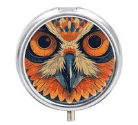 Retro Color Owl Pill Box, 3 Compartment Small Pill Case Waterproof Travel Pill Organizer for Pocket Or Purse Portable Mini Medicine Tablet Vitamin Holder Pill Case