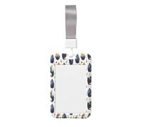 Retro Colored Feathers Print Badge Holder with Lanyard, Hard Plastic Vertical Name ID Card Badge Holders
