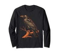 Retro Colorful Birds in a Row Long Sleeve T-Shirt