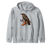 Retro Colorful Birds in a Row Zip Hoodie