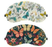 Retro Colorful Butterflies with Flower 2-Pack Light-Blocking Soft Breathable Eye Masks Sleep Mask Eye Patch