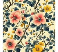 Retro Colorful Flora Peel and Stick Wallpaper 0.52×20 m Removable Self Adhesive Classical Flower Contact Paper Sticky Thicken Waterproof Matte Wall Paper for Living Room Bedroom Furniture Decorate