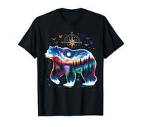 Retro Colorful Forest Bear Wildlife Animal Nature Camping T-Shirt