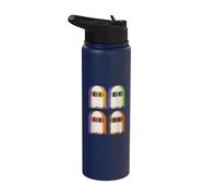 Retro Colorful Ghosts Halloween Stainless Steel Insulated Water Bottle