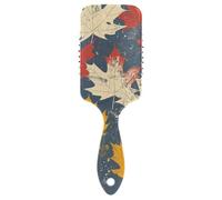 Retro Colorful Maple Leaves gentle comb for haired massage brush for thinning hair with Ergonomic handle cepillo anti frizz para cabello