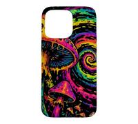 Retro Colorful Mushroom Fantasy Spiral Vintage Style Art Case for iPhone 15 Pro Max