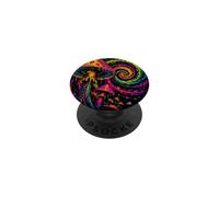 Retro Colorful Mushroom Fantasy Spiral Vintage Style Art PopSockets Adhesive PopGrip