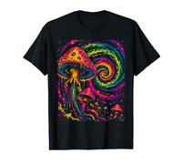 Retro Colorful Mushroom Fantasy Spiral Vintage Style Art Value Graphic T-Shirt