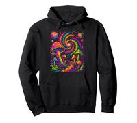 Retro Colorful Mushroom Galaxy Vintage Style Art Pullover Hoodie