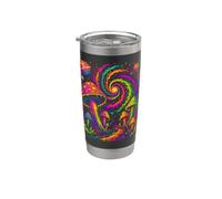 Retro Colorful Mushroom Galaxy Vintage Style Art Stainless Steel Insulated Tumbler