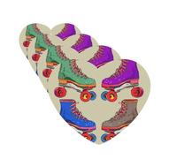 Retro Colorful Roller Skates Car Air Fresheners Cards 4 Pcs Hanging Fragrance Scented Cards Long-Lasting Car Aromatherapy Tablets for Wardrobe Bathroom Car Interior Mirror Pendant Gifts