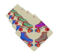 Retro Colorful Roller Skates Car Air Fresheners Cards 4 Pcs Hanging Fragrance Scented Cards Long-Lasting Car Aromatherapy Tablets for Wardrobe Bathroom Car Interior Mirror Pendant Gifts