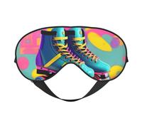 Retro Colorful Roller Skates Eye Mask, Sleep Mask for Men Women 100% Blackout, No Pressure On Eyes, Soft & Breathable