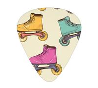Retro Colorful Roller Skates Guitar Picks Gift Set - Smooth Durable Plectrums For Acoustic, Electric & Bass Guitar, Perfect Present For Guitar Lovers & Musicians