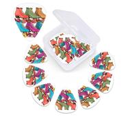 Retro Colorful Roller Skates Print Guitar Picks 12 Pack Guitar Plectrums with Storage Box Bass Picks For Acoustic Guitar Bass Electric Ukulele Includes 0.46mm, 0.71mm, 0.96mm