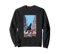 Retro Comic Book Monster Robot City Attack Design Sweatshirt