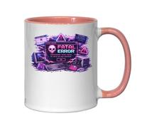 Retro Computer Fatal System Error Ceramic Tea Coffee Mug Pink