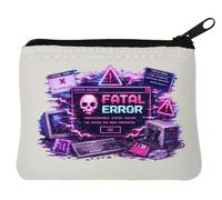 Retro Computer Fatal System Error Neoprene Coin Purse Pouch 10x11cm White