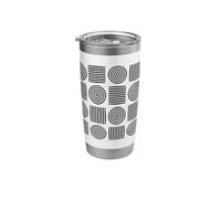 Retro Concentric Circles Stripes Bauhaus 2 Shapes Mania Stainless Steel Insulated Tumbler