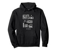 Retro Consoles PC Games Nerd History Overview 8 Bit Pixel Pullover Hoodie