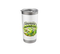 Retro Cool Anime Kawaii Powered by Matcha Green Tea Stainless Steel Insulated Tumbler