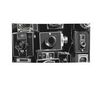 Retro Cool Camera Collection Banner and Sign Personalized Custom Flag Printing for Indoor Outdoor Wall Decoration Backdrop with Grommets Photo Background Poster for Event Birthday Party