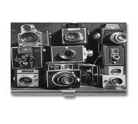 Retro Cool Camera Collection Business Card Case Business Card Storage Slim Metal Credit Card Wallet Multi Functional Flip Cover Minimalist Wallet Card for Men And Women