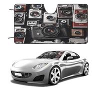 Retro Cool Camera Collection Car Windshield Sun Shade Thickened Automotive Glass Sunshade Foldable Sun Shade Keeps Your Vehicle Cool Universal Windshield Cover for Car Trucks SUV