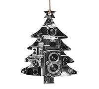 Retro Cool Camera Collection Christmas Wooden Ornaments Christmas Tree Hanging Decoration Xmas Home Party Festive Decor